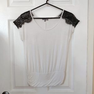 Charlotte Russe | banded lace shoulder tee